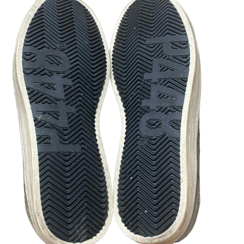 P448 Sneakers Black Leather and Glitter Sz 39-8.5/9 Glam Grunge Streetwear Chic - Picture 12 of 13